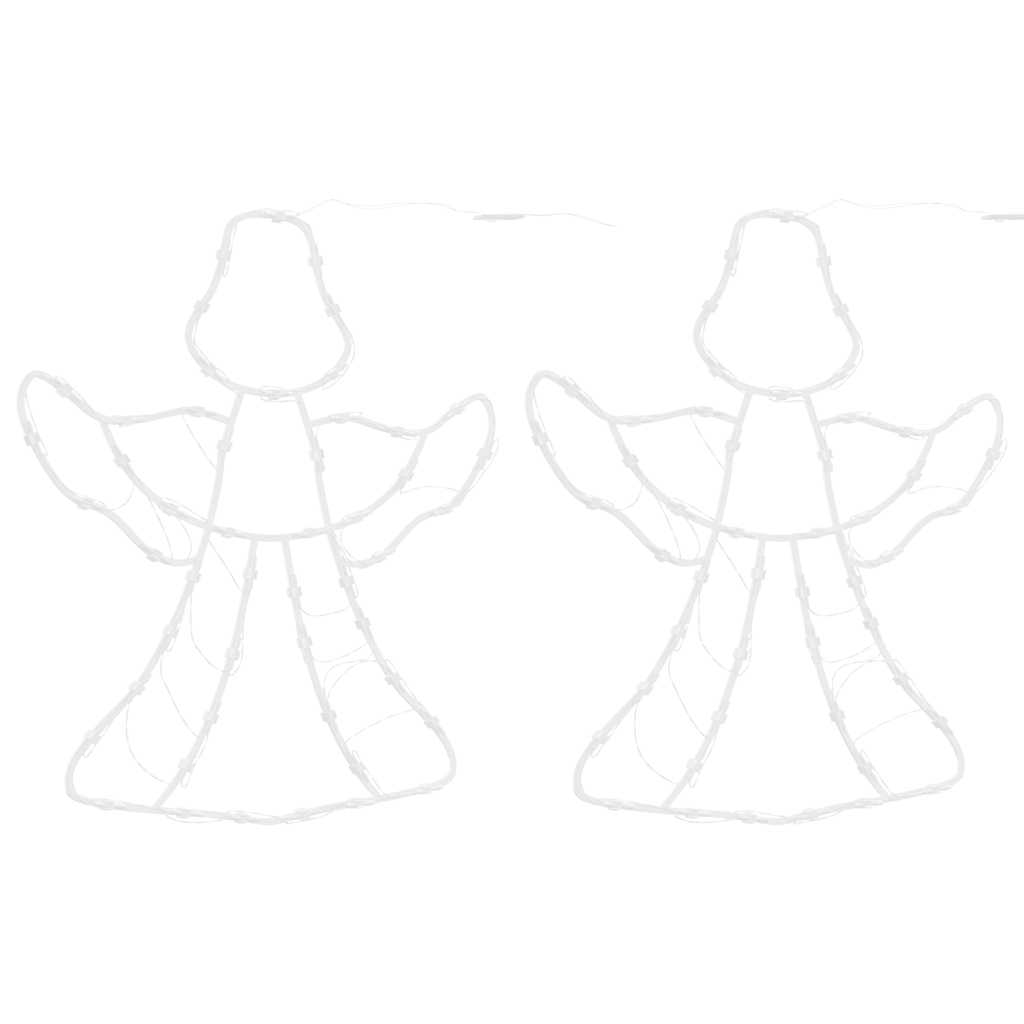 Luci di Natale Angelo Silhouette 2 pz 50 LED Bianco Caldo