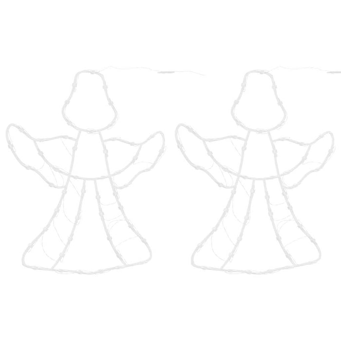 Luci di Natale Angelo Silhouette 2 pz 50 LED Bianco Caldo