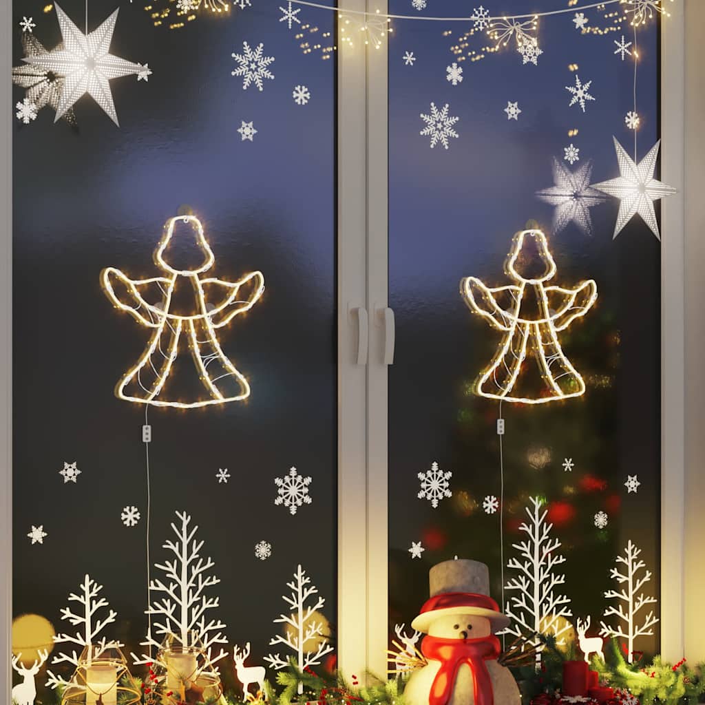 Luci di Natale Angelo Silhouette 2 pz 50 LED Bianco Caldo