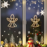 Luci di Natale Angelo Silhouette 2 pz 50 LED Bianco Caldo