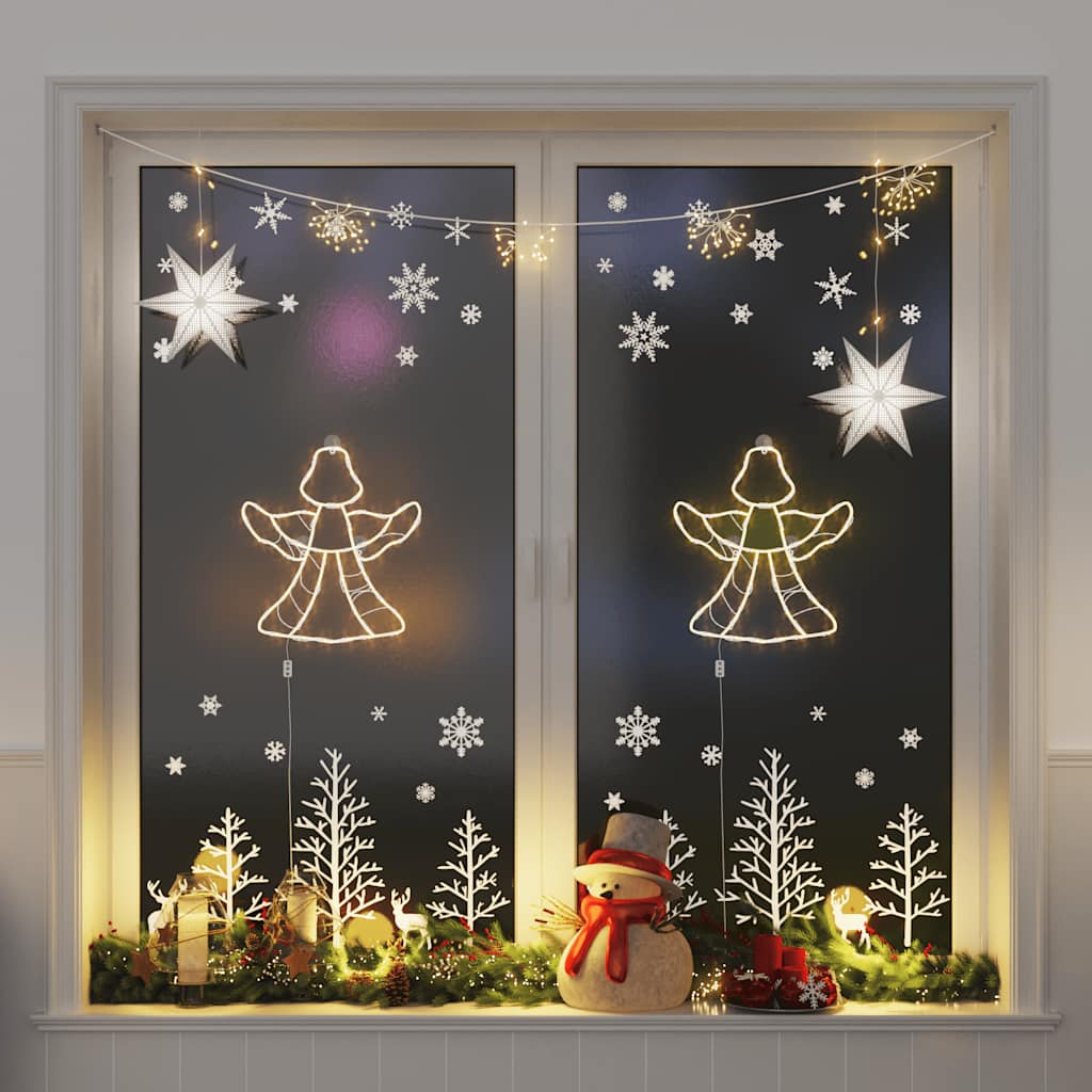 Luci di Natale Angelo Silhouette 2 pz 50 LED Bianco Caldo 4019600