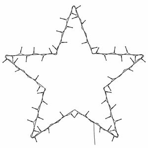 Luci di Natale Stella Silhouette 80 LED Bianco Caldo