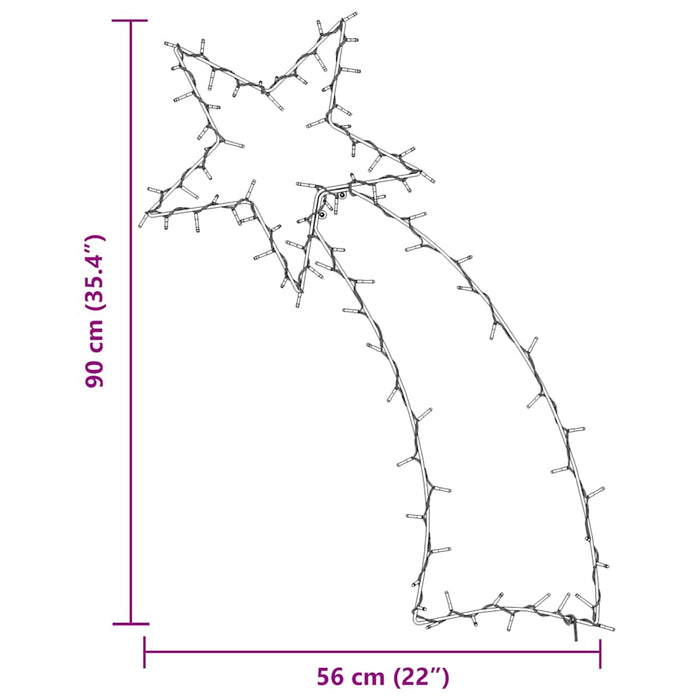 vidaXL Luci di Natale Stella Cadente Silhouette 115 LED Bianco Caldo