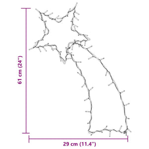 vidaXL Luci di Natale Stella Cadente Silhouette 80 LED Bianco Caldo