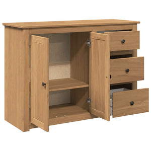 Credenza cassettiera mobile contenitore organizer cucina soggiorno soggiorno con cassetti 112 x 40 x 80 cm legno massello di pino marrone 02_0030129
