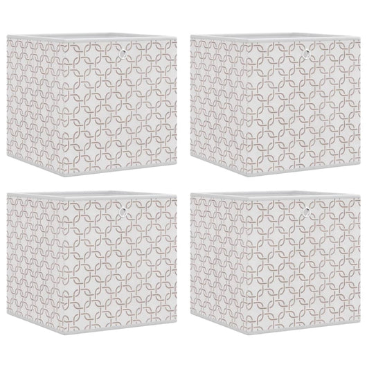 Scatole Portaoggetti 4 pz Crema 32x32x32 cm Tessuto non Tessuto 4018981