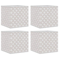 vidaXL Scatole Portaoggetti 4 pz Crema 32x32x32 cm Tessuto non Tessuto