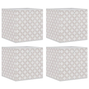 vidaXL Scatole Portaoggetti 4 pz Crema 32x32x32 cm Tessuto non Tessuto