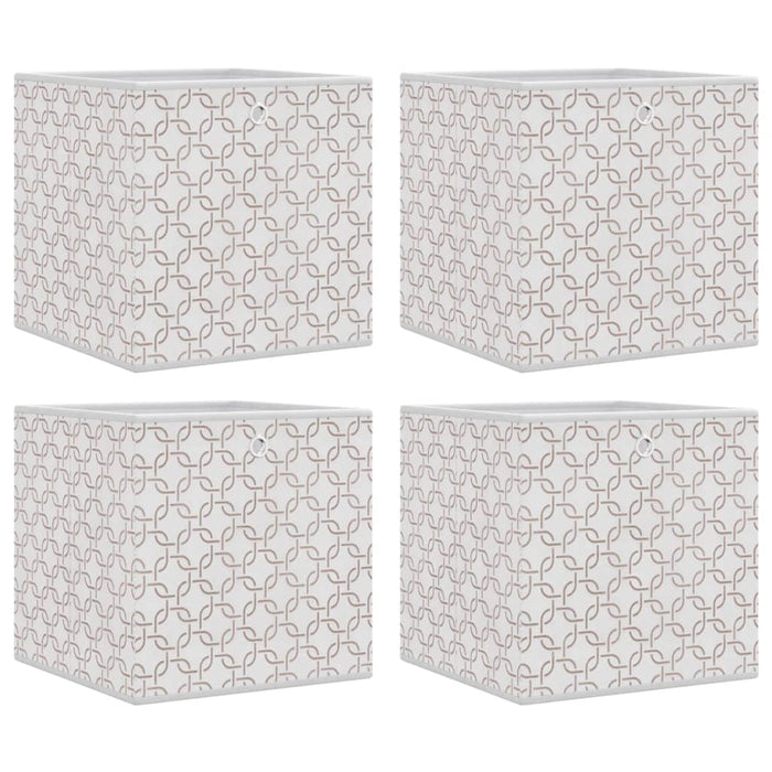 vidaXL Scatole Portaoggetti 4 pz Crema 32x32x32 cm Tessuto non Tessuto