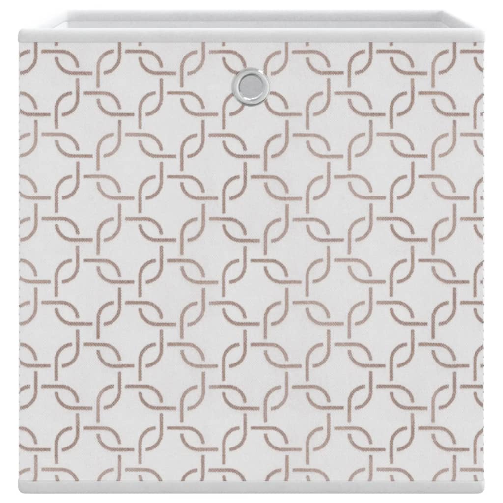 vidaXL Scatole Portaoggetti 10 pz Crema 32x32x32cm Tessuto non Tessuto