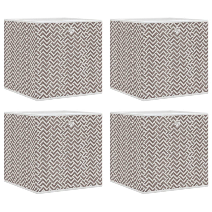vidaXL Scatole Portaoggetti 4pz Marrone 32x32x32cm Tessuto non Tessuto