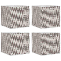 Scatole Portaoggetti 4pz Marrone 32x32x32cm Tessuto non Tessuto 4018985