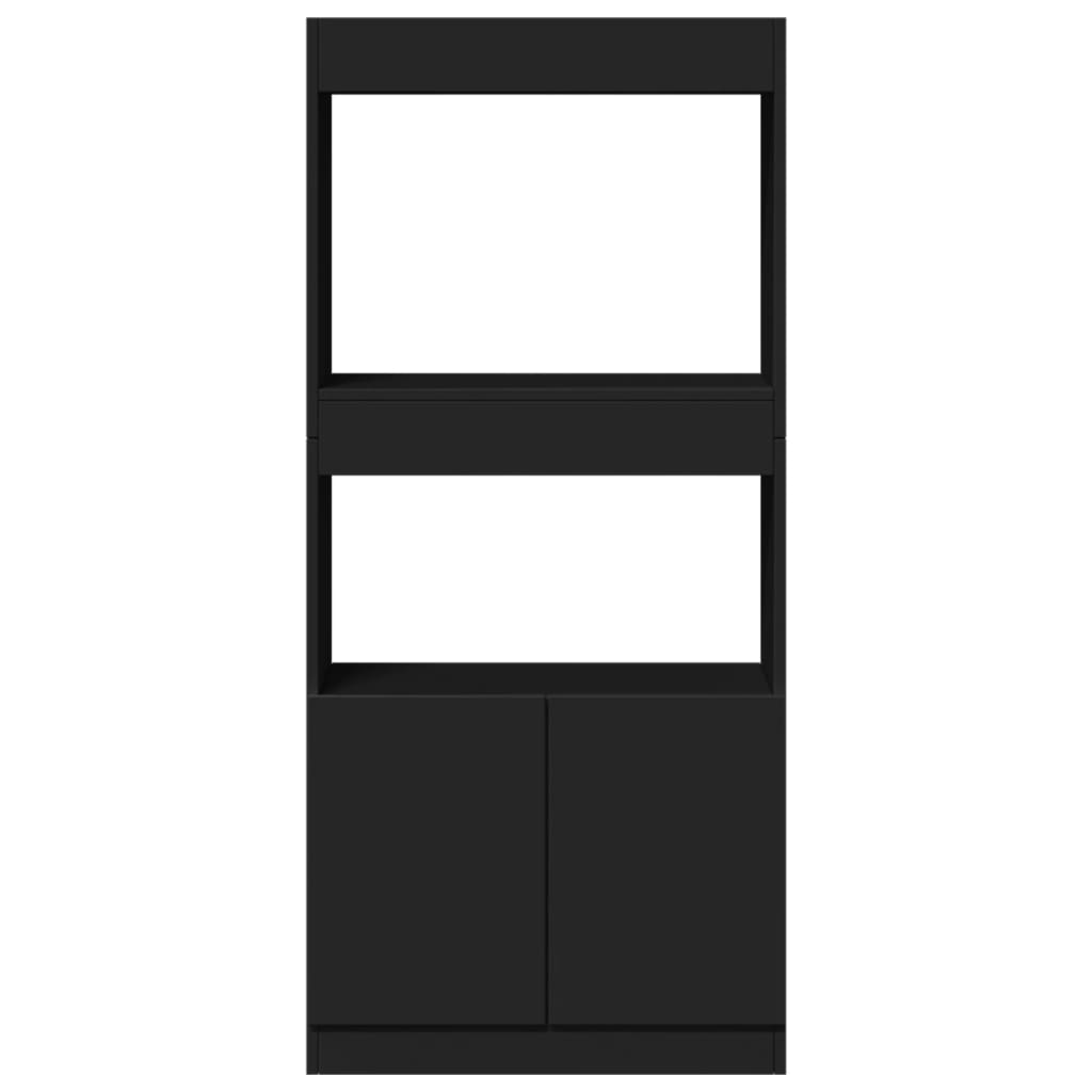 vidaXL Credenza Nera 63x33x140 cm in Truciolato