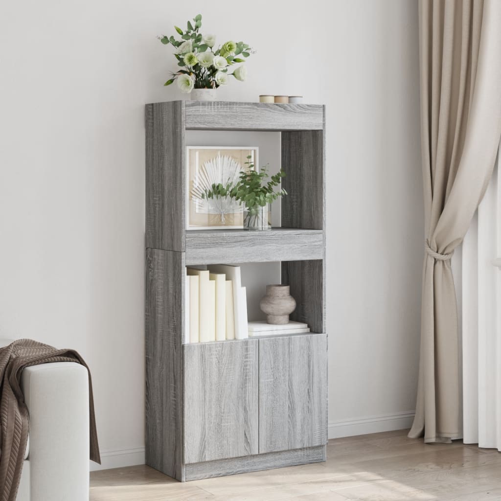 vidaXL Credenza Grigio Sonoma 63x33x140 cm in Truciolato