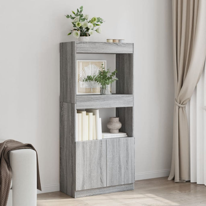 vidaXL Credenza Grigio Sonoma 63x33x140 cm in Truciolato