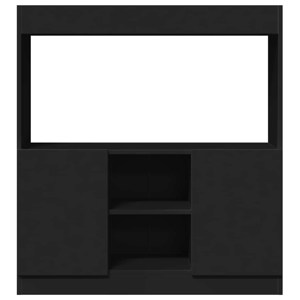 vidaXL Credenza Nera 92x33x100 cm in Legno Multistrato