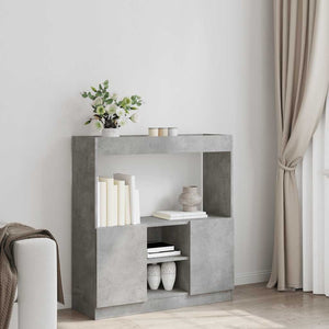 vidaXL Credenza Grigio Cemento 92x33x100 cm in Legno Multistrato