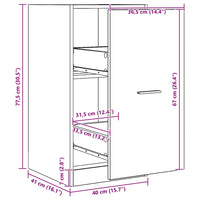 Armadietto da Farmacia Rovere 40x41x77,5 cm in Truciolato 855195