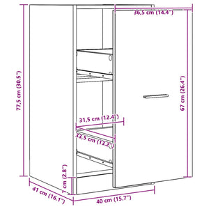 Armadietto da Farmacia Rovere 40x41x77,5 cm in Truciolato 855195