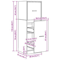 Armadietto da Farmacia Rovere 40x41x118 cm in Truciolato 855204