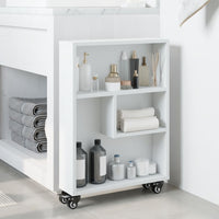 vidaXL Carrello Portaoggetti Stretto Bianco 48x13x68 cm in Truciolato