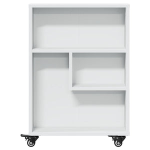 Carrello Portaoggetti Stretto Bianco 48x13x68 cm in Truciolato 855223