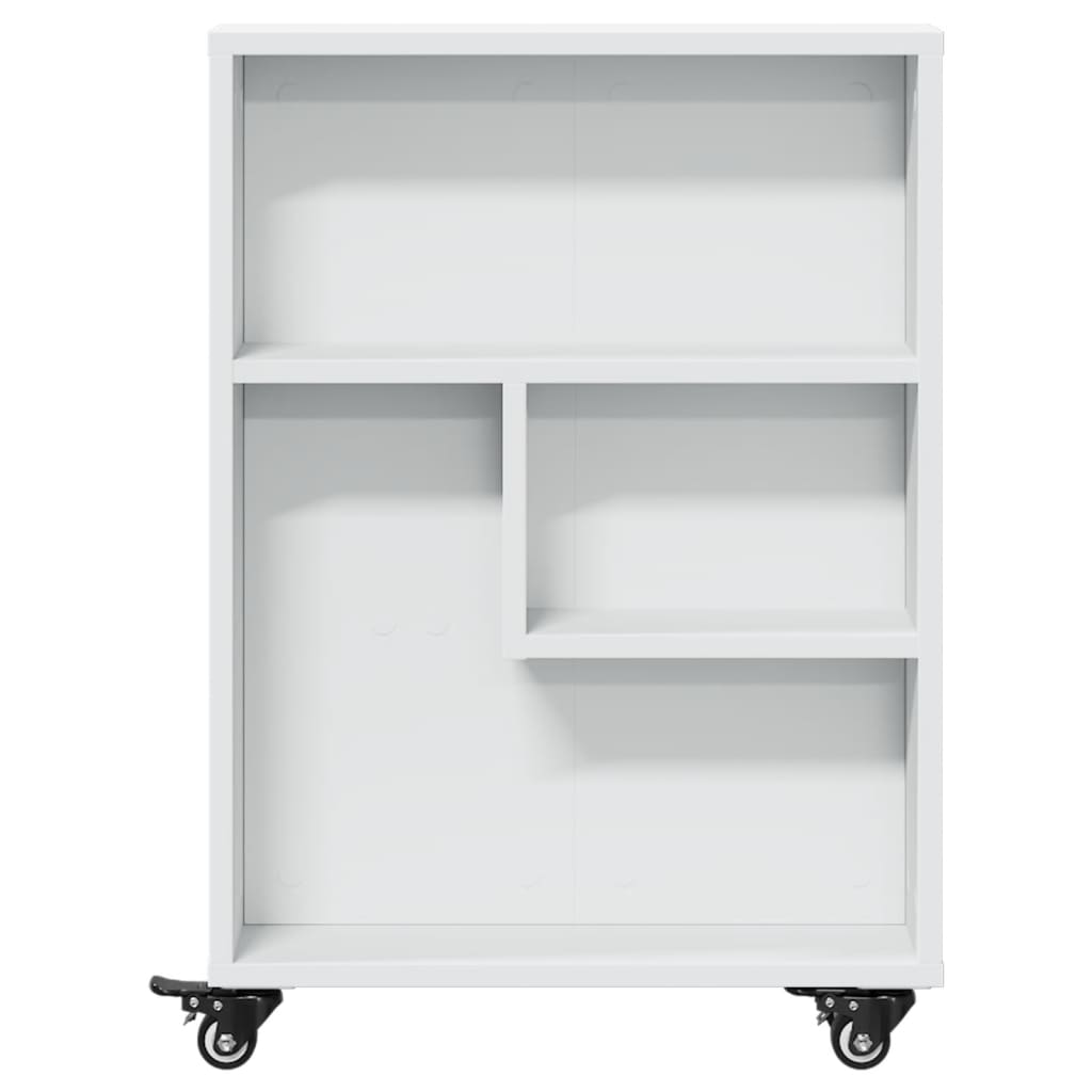 Carrello Portaoggetti Stretto Bianco 48x13x68 cm in Truciolato 855223