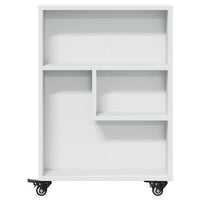 Carrello Portaoggetti Stretto Bianco 48x13x68 cm in Truciolato 855223