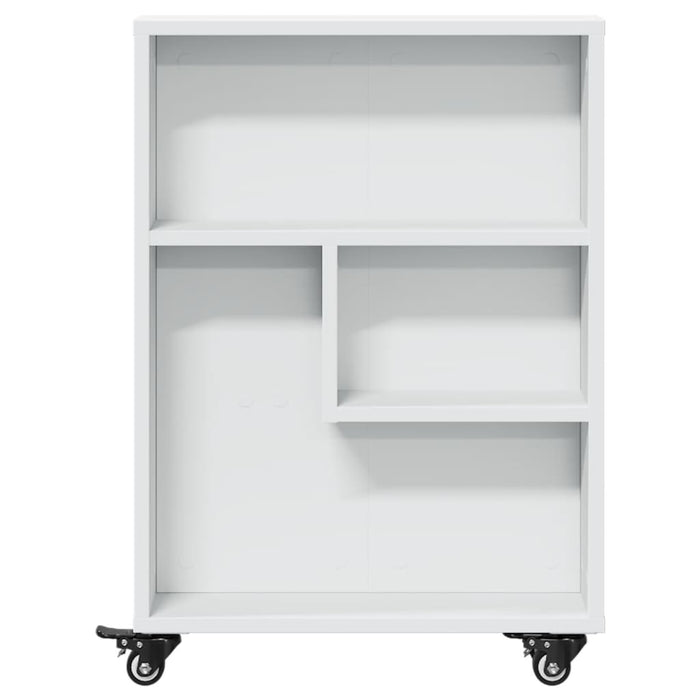 Carrello Portaoggetti Stretto Bianco 48x13x68 cm in Truciolato 855223