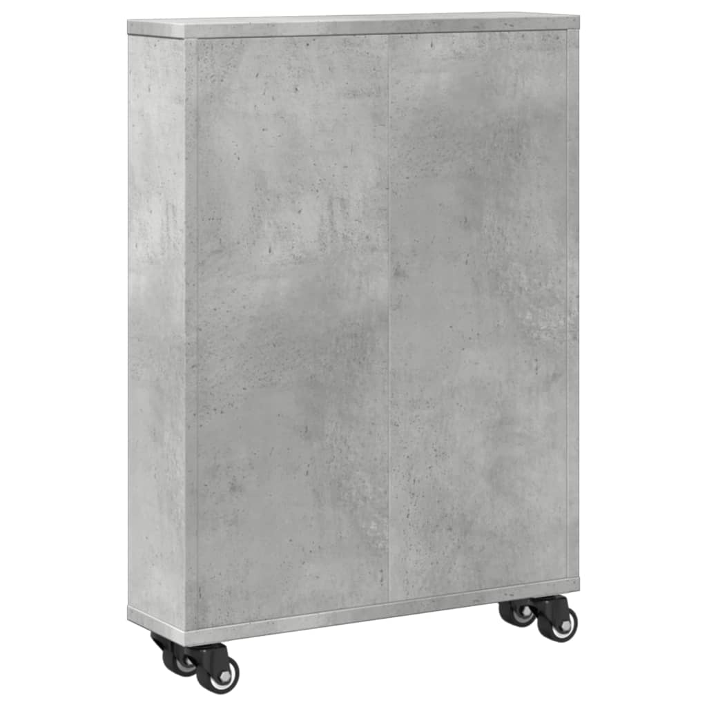 Carrello Stretto Grigio Cemento 48x13x68 cm in Truciolato 855226