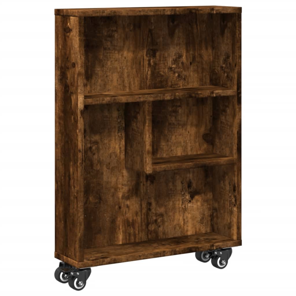 Carrello Stretto Rovere Fumo 48x13x68 cm in Truciolato 855227