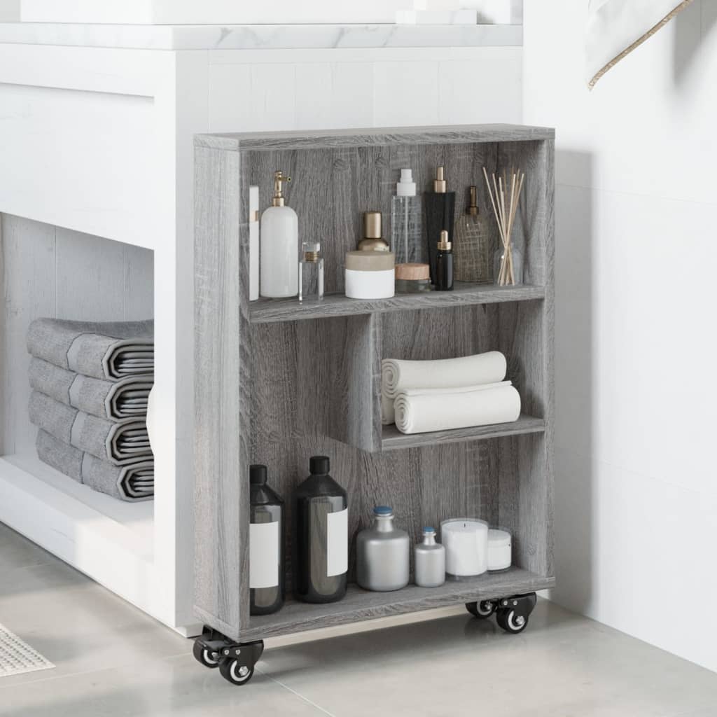 Carrello Stretto Grigio Sonoma 48x13x68 cm in Truciolato 855228