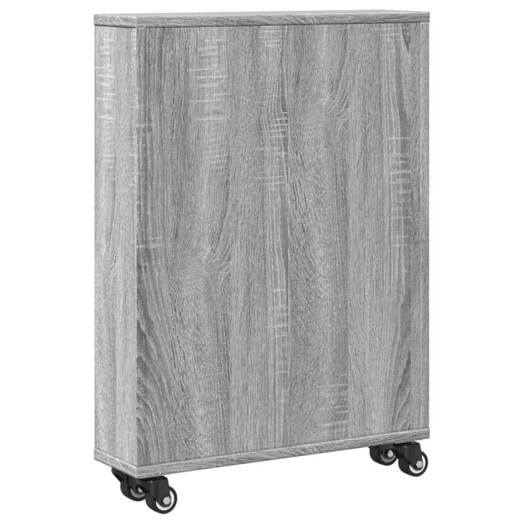 vidaXL Carrello Stretto Grigio Sonoma 48x13x68 cm in Truciolato