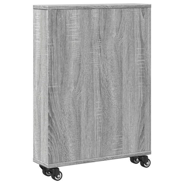 vidaXL Carrello Stretto Grigio Sonoma 48x13x68 cm in Truciolato
