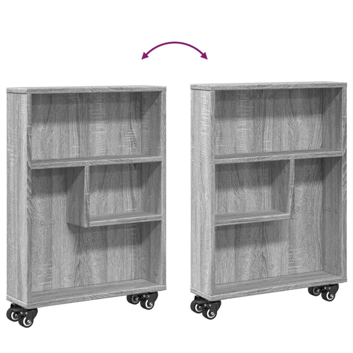 Carrello Stretto Grigio Sonoma 48x13x68 cm in Truciolato 855228