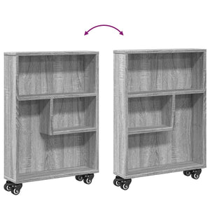 vidaXL Carrello Stretto Grigio Sonoma 48x13x68 cm in Truciolato