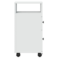 Mobile da Bagno Stretto con Ruote Bianco in Truciolato 855232