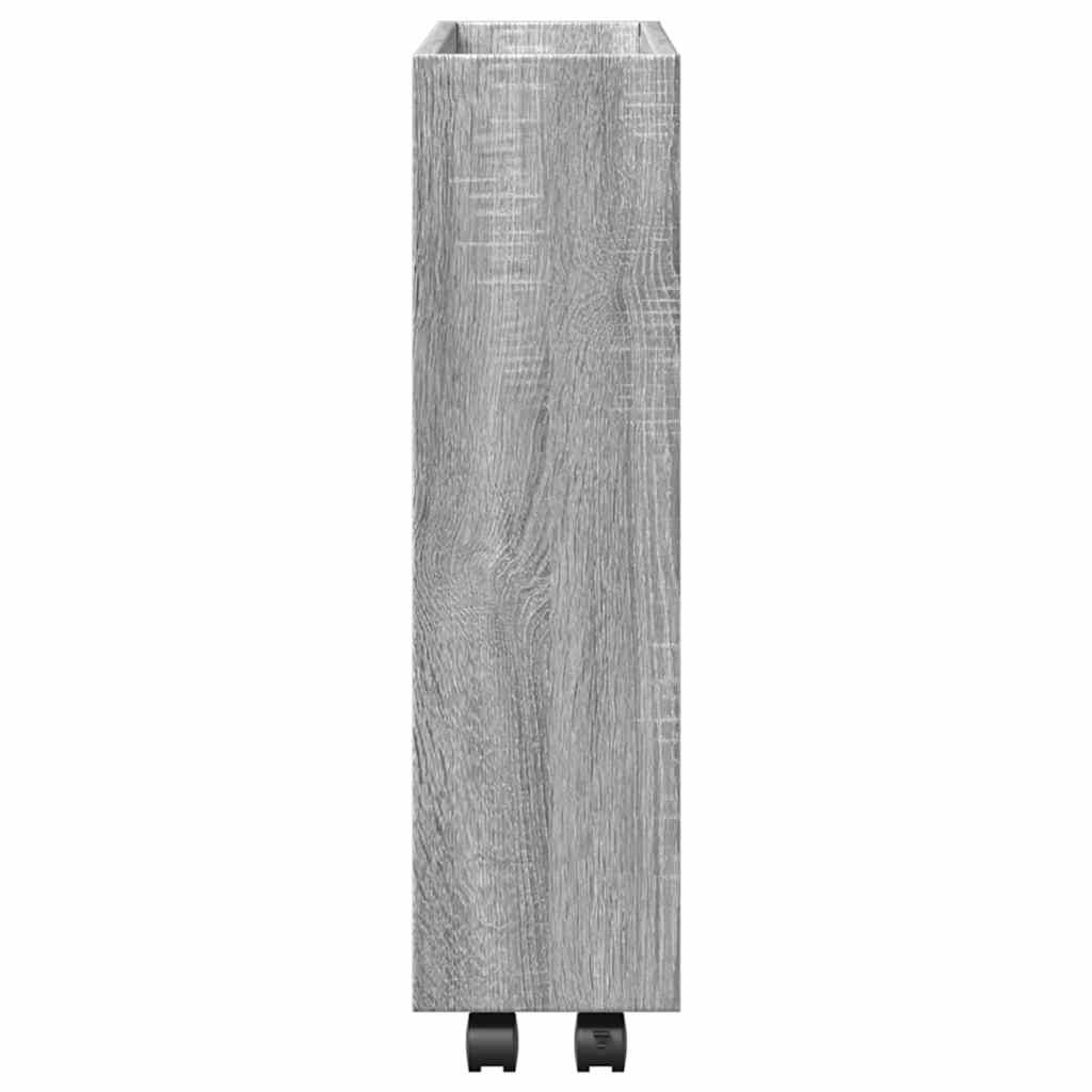 Carrello Stretto a 3 Livelli Grigio Sonoma in Truciolato 855246