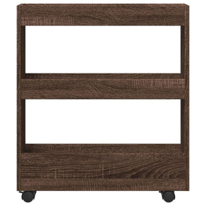 Carrello Stretto a 3 Livelli Rovere Marrone in Truciolato 855247