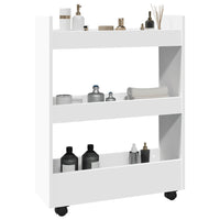 Carrello portaoggetti stretto a 3 ripiani bianco in legno ingegnerizzato 855250