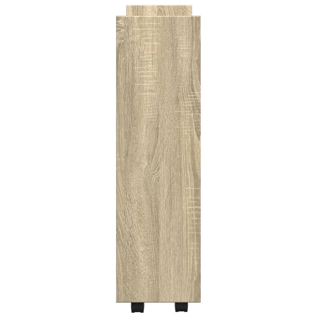 Carrello Stretto a 3 Livelli Rovere Sonoma in Truciolato 855252