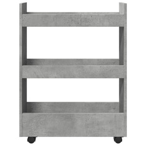 Carrello Stretto a 3 Livelli Grigio Cemento in Truciolato 855253