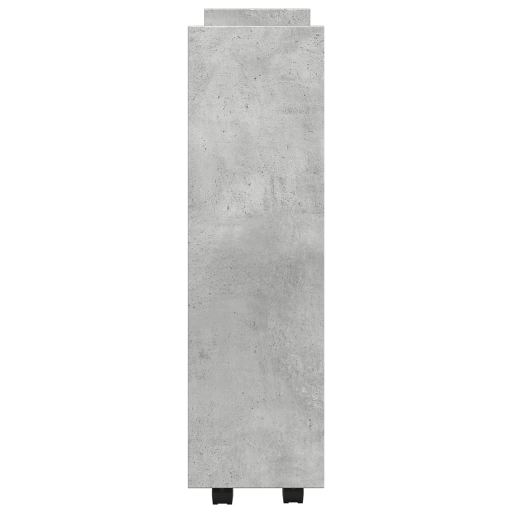 Carrello Stretto a 3 Livelli Grigio Cemento in Truciolato 855253