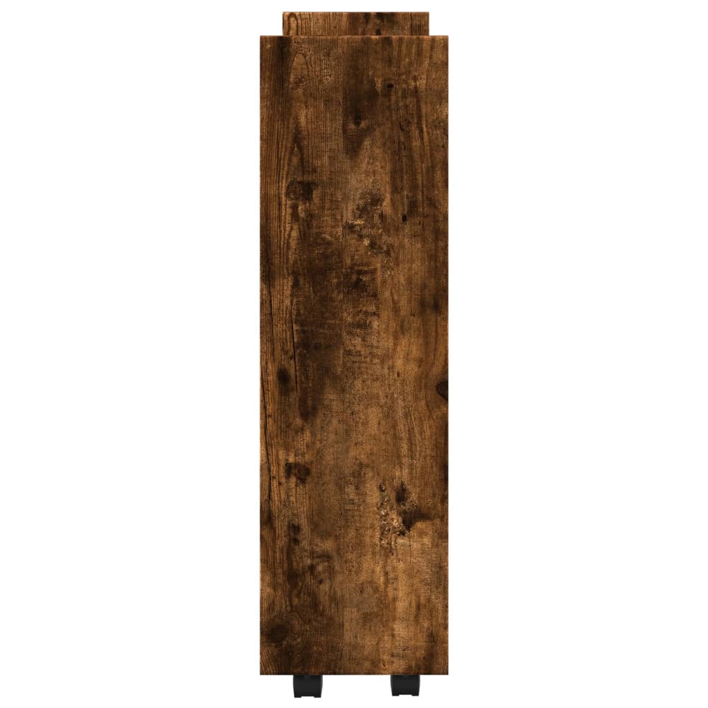 Carrello Stretto a 3 Livelli Rovere Fumo in Truciolato 855254