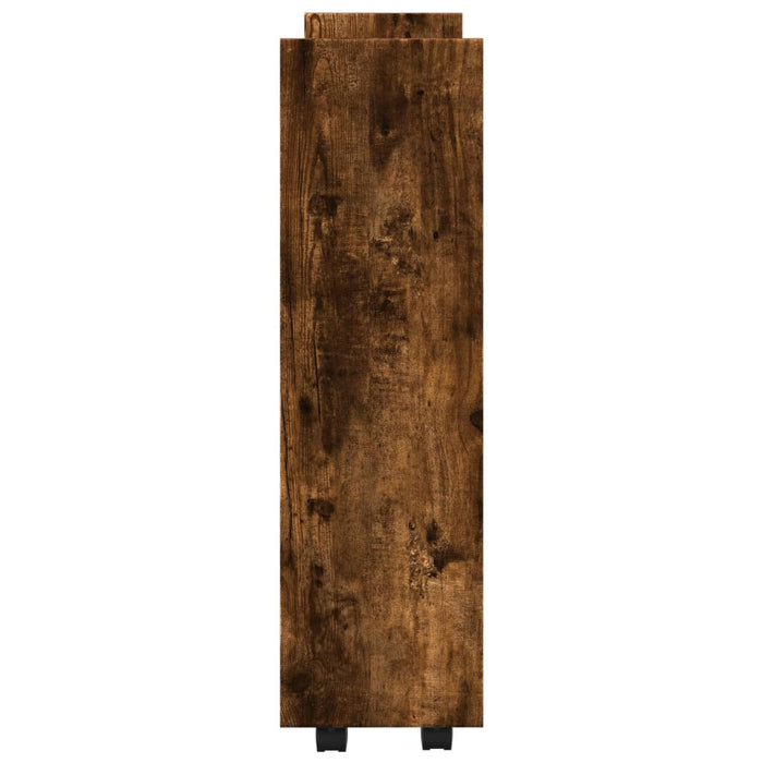 Carrello Stretto a 3 Livelli Rovere Fumo in Truciolato 855254