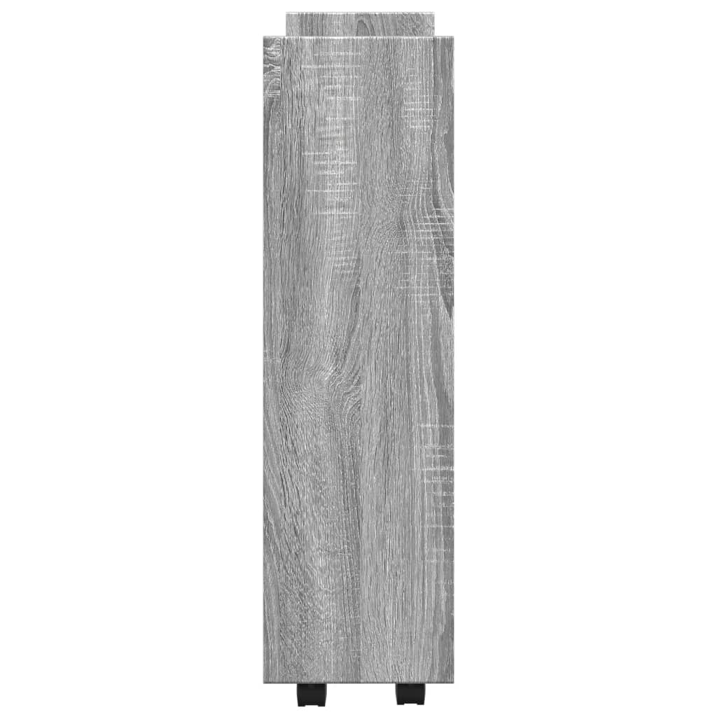 Carrello Stretto a 3 Livelli Grigio Sonoma in Truciolato 855255