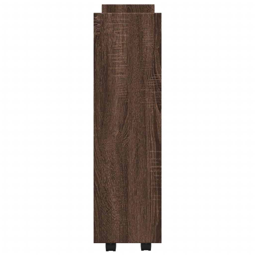 Carrello Stretto a 3 Livelli Rovere Marrone in Truciolato 855256