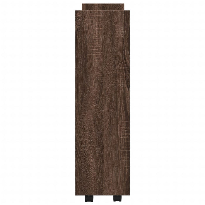 Carrello Stretto a 3 Livelli Rovere Marrone in Truciolato 855256