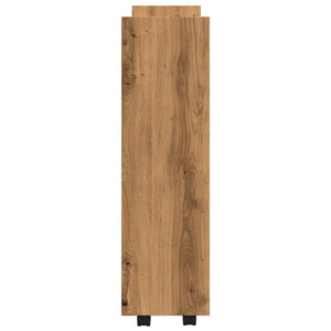 Carrello Stretto a 3 Livelli Rovere Artigianale in Truciolato