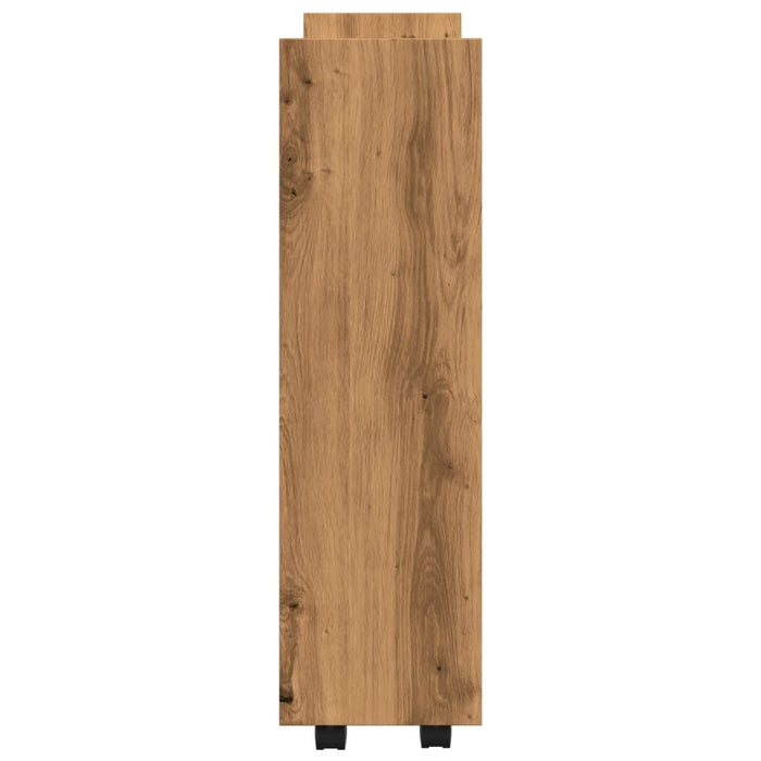 Carrello Stretto a 3 Livelli Rovere Artigianale in Truciolato